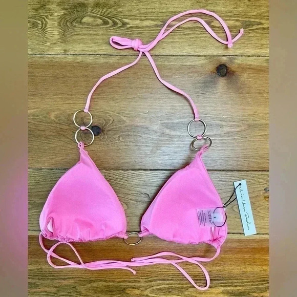 Monica Hansen Beachwear "Icon" Top with Rings - Pink | Large - Picture 4 of 5